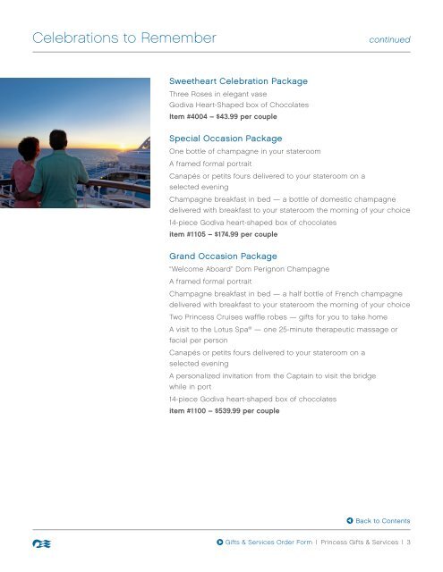 Princess Cruises Gifts & Services - OneSource - Princess Cruises