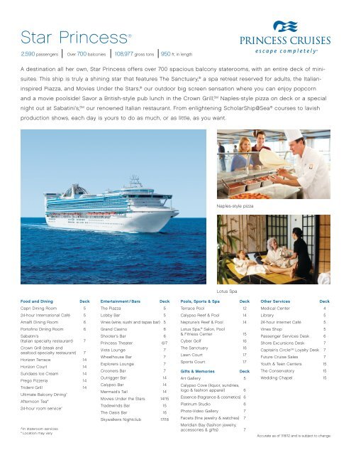 Star Princess Onesource Princess Cruises Onesource Princess Cruises