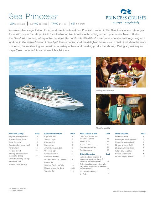 Sea PrincessÂ® - OneSource - Princess Cruises