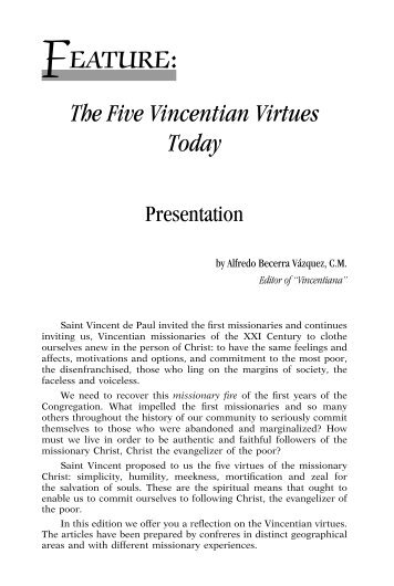 Presentation The Five Vincentian Virtues Today - CMGlobal