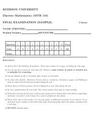 final sample - Mathematics - Ryerson University