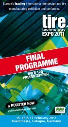 FINAL PROGRAMME - Tire Technology Expo