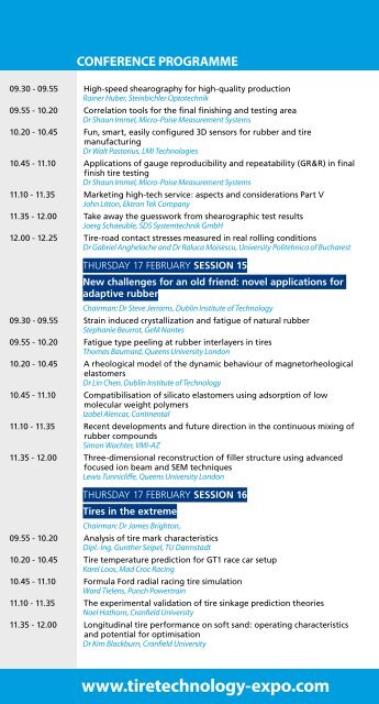 FINAL PROGRAMME - Tire Technology Expo