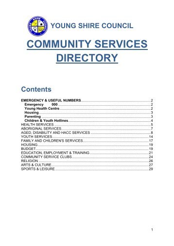 COMMUNITY SERVICES DIRECTORY - Young