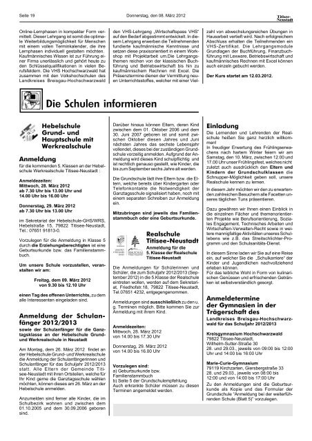 Amtsblatt Nr. 05 vom 08.03.2012 / 1 - Titisee-Neustadt