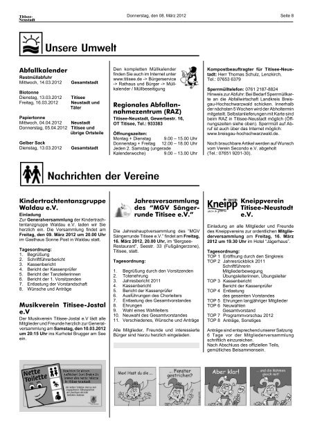 Amtsblatt Nr. 05 vom 08.03.2012 / 1 - Titisee-Neustadt