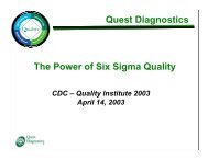 The Power of Six Sigma Quality Quest Diagnostics