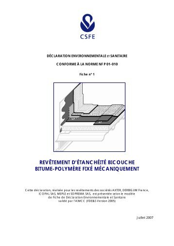 Fiche de dÃ©claration environnementale et sanitaire (FDES) - Axter