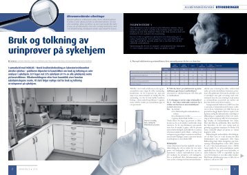 bruk og tolkning av urinprÃ¸ver pÃ¥ sykehjem. Ved NOKLUS - Utposten