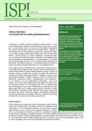 Abstract Italia e Somalia: le prioritÃ  nell'era della globalizzazione - Ispi