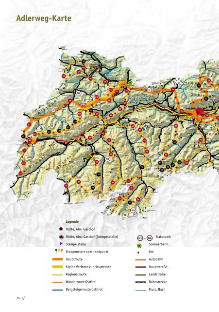 Adlerweg-Karte - Tirol