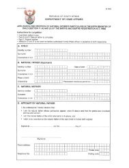 See sample BI-529 form. - South Africa