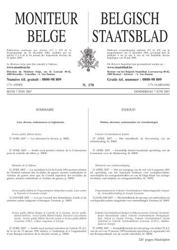 Staatsblad Moniteur - UZ Leuven