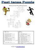 Past tense puzzle worksheet - ESL Kids World