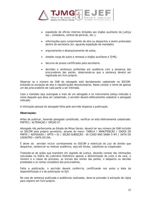 MANUAL DE ROTINAS DE SECRETARIA DE JUÃZO COM ...