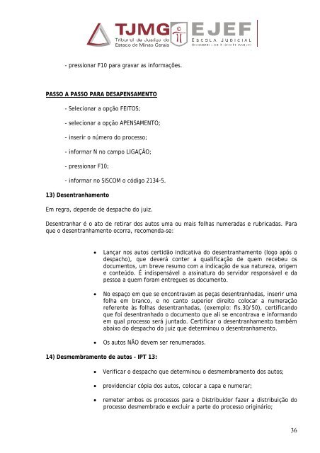 MANUAL DE ROTINAS DE SECRETARIA DE JUÃZO COM ...