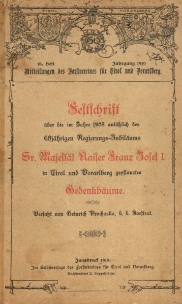 Festschrift - Tiroler Forstverein