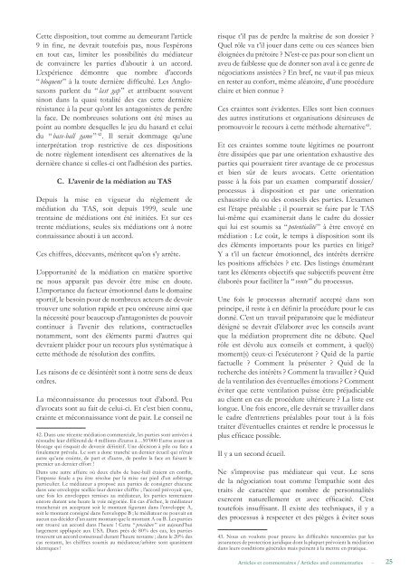 (CAS) Bulletin - Tribunal Arbitral  du Sport / TAS