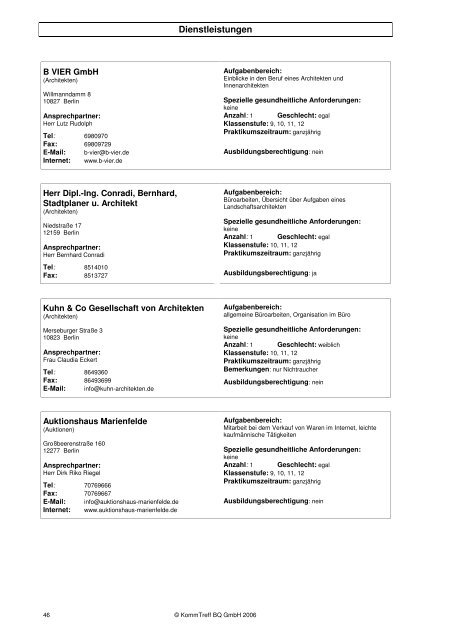 Oder direkt: Praktikumsliste Tempelhof-Schöneberg