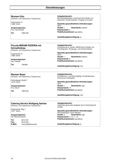 Oder direkt: Praktikumsliste Tempelhof-Schöneberg