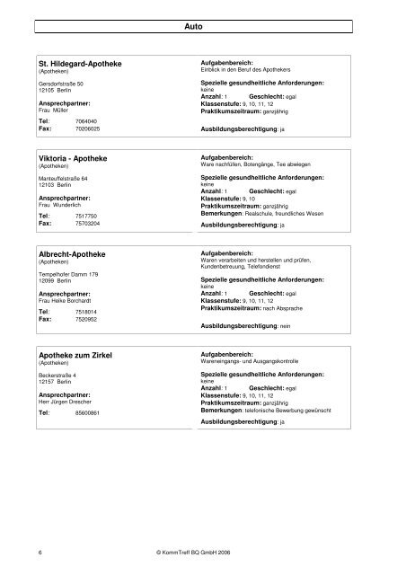 Oder direkt: Praktikumsliste Tempelhof-Schöneberg