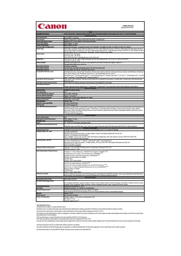 Download PIXMA MG6150 - Specification sheet - Canon Europe