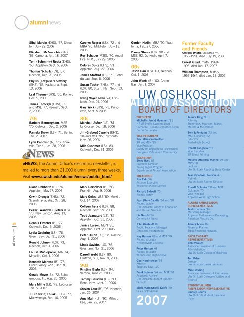 UW-Oshkosh Magazine, Spring - Liberal Education Initiative