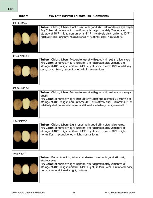 2007 - Potatoes at WSU - Washington State University