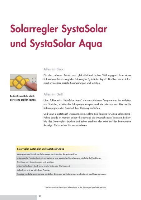 Solarregler SystaSolar und SystaSolar Aqua