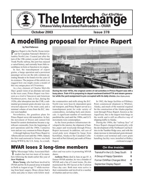 The Interchange - Ottawa Valley Associated Railroaders