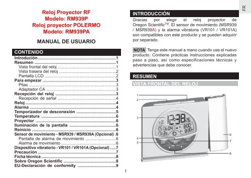 Reloj con Proyeccion RM939 - Oregon Scientific