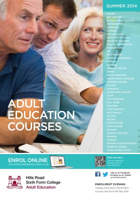 The latest Adult Education prospectus - Hills Road Sixth Form College