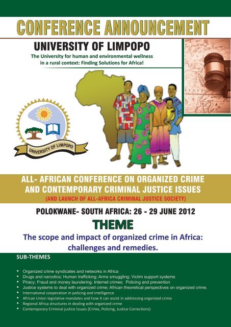 AFRICAN Conference on organized crime - University of Limpopo