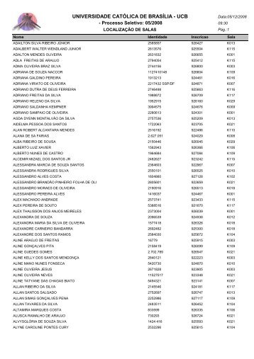 LOCALIZAÃÃO DE SALAS - Universidade CatÃ³lica de BrasÃ­lia