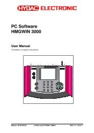 PC-Software HMGWIN 3000 - HYDAC