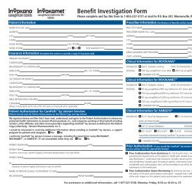 Benefit Investigation Form for INVOKANAâ¢ - JanssenAccessOne.com