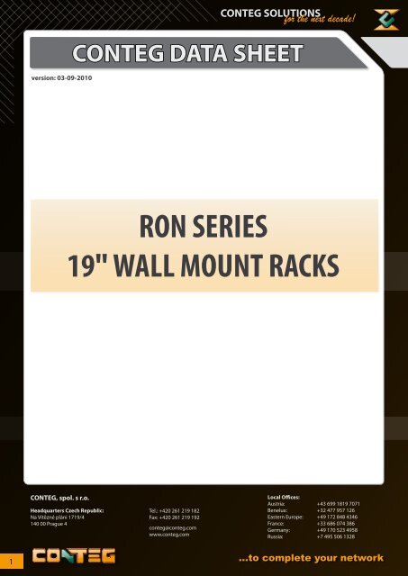 RON SERIES 19" WALL MOUNT RACKS - Conteg