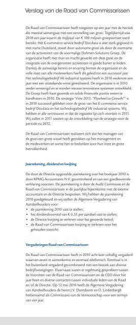 Jaarverslag 2010 Annual Report 2010 - docdata nv