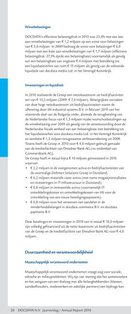 Jaarverslag 2010 Annual Report 2010 - docdata nv