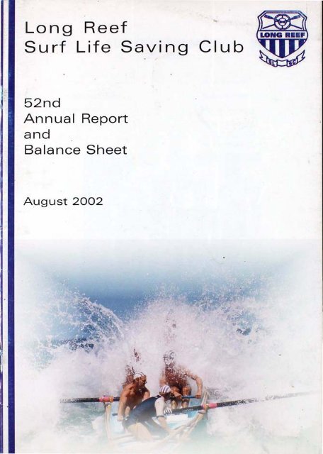 52nd Annual Report - Season 2001-02 - Long Reef Surf Life Saving ...