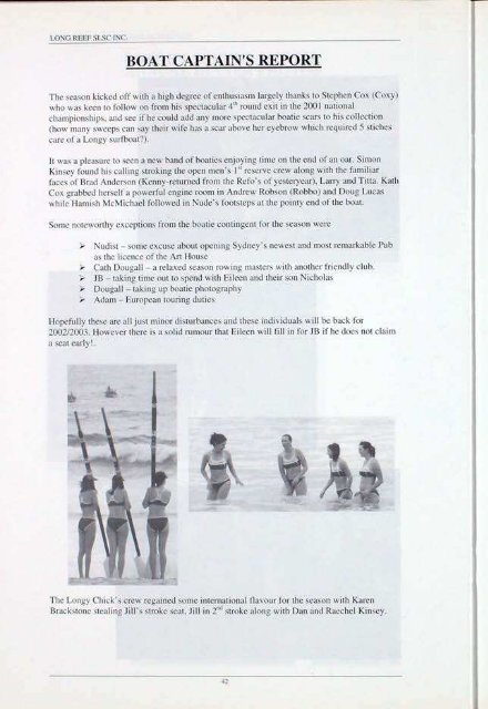 52nd Annual Report - Season 2001-02 - Long Reef Surf Life Saving ...
