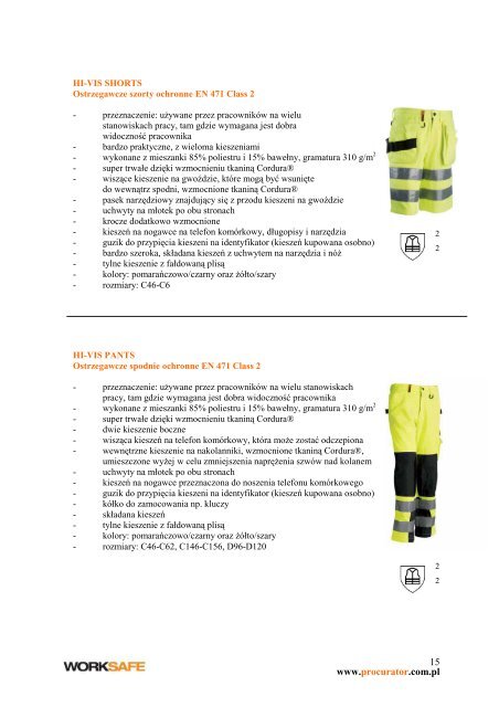 Katalog worksafe - Procurator