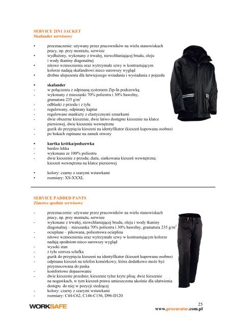 Katalog worksafe - Procurator