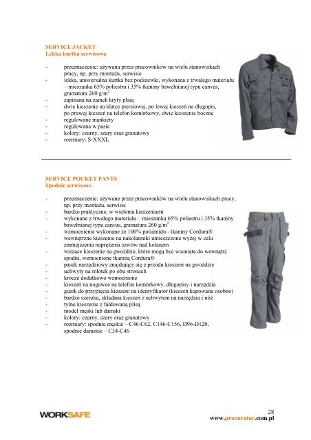 Katalog worksafe - Procurator