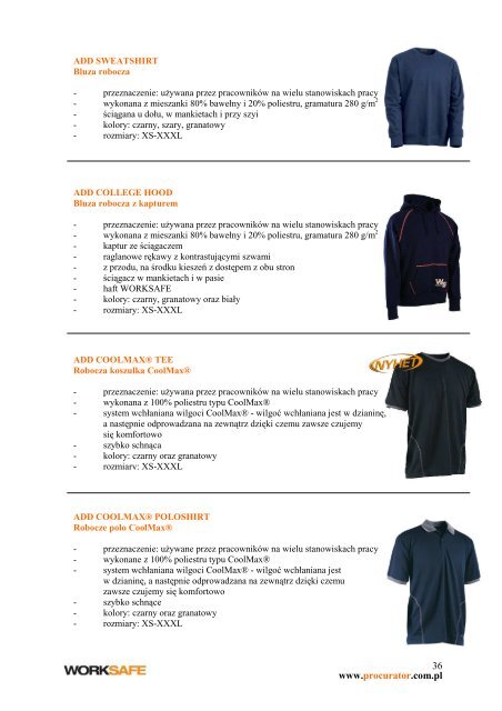 Katalog worksafe - Procurator