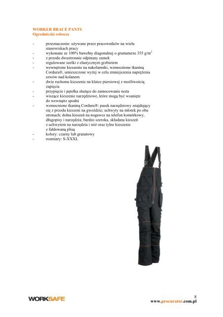 Katalog worksafe - Procurator