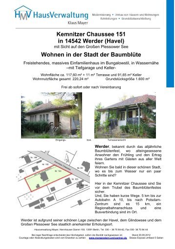 Kemnitzer Chaussee 151 in 14542 Werder (Havel ... - Immobilien.de