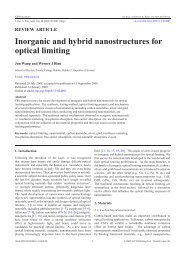 Inorganic and hybrid nanostructures for optical limiting - ResearchGate