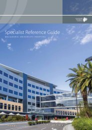 Specialist Reference Guide - Macquarie University Hospital