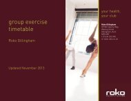 group exercise timetable
